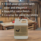 HardWax Oil With Nano-Ceramic Additives - Furniture Oil, Beeswax and Carnauba Wax Blend - Durable Satin Wood Furniture Finish With Added Ceramic Protection, Bare Wood Finish Sealer-USA Made-(16 fl.oz)