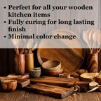 Rowdy Rooster Woodworks 2-Step Cutting Board Care System Refined Walnut Oil & Beeswax Wood Conditioner Kit with Applicator Set, 2 x 8 oz, for Butcher Blocks & Wood Kitchenware, USA Made