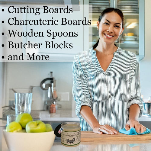 Cutting Board Gel - Wax and Mineral Oil Treatment in One - with Food Grade Mineral Oil & Beeswax-Butcher Block Conditioner, Cutting Board Wax & Charcuterie Board Wax, Citrus Scent.-USA Made* (8 fl.oz)