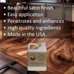 Traditional Hard Wax Oil - Durable Satin Finish with Mineral Oil, Hard Wax, and Linseed Oil for a Beautiful protective Wood Finish. Ideal for bare wood, furniture and more.-USA Made (16 fl.oz)
