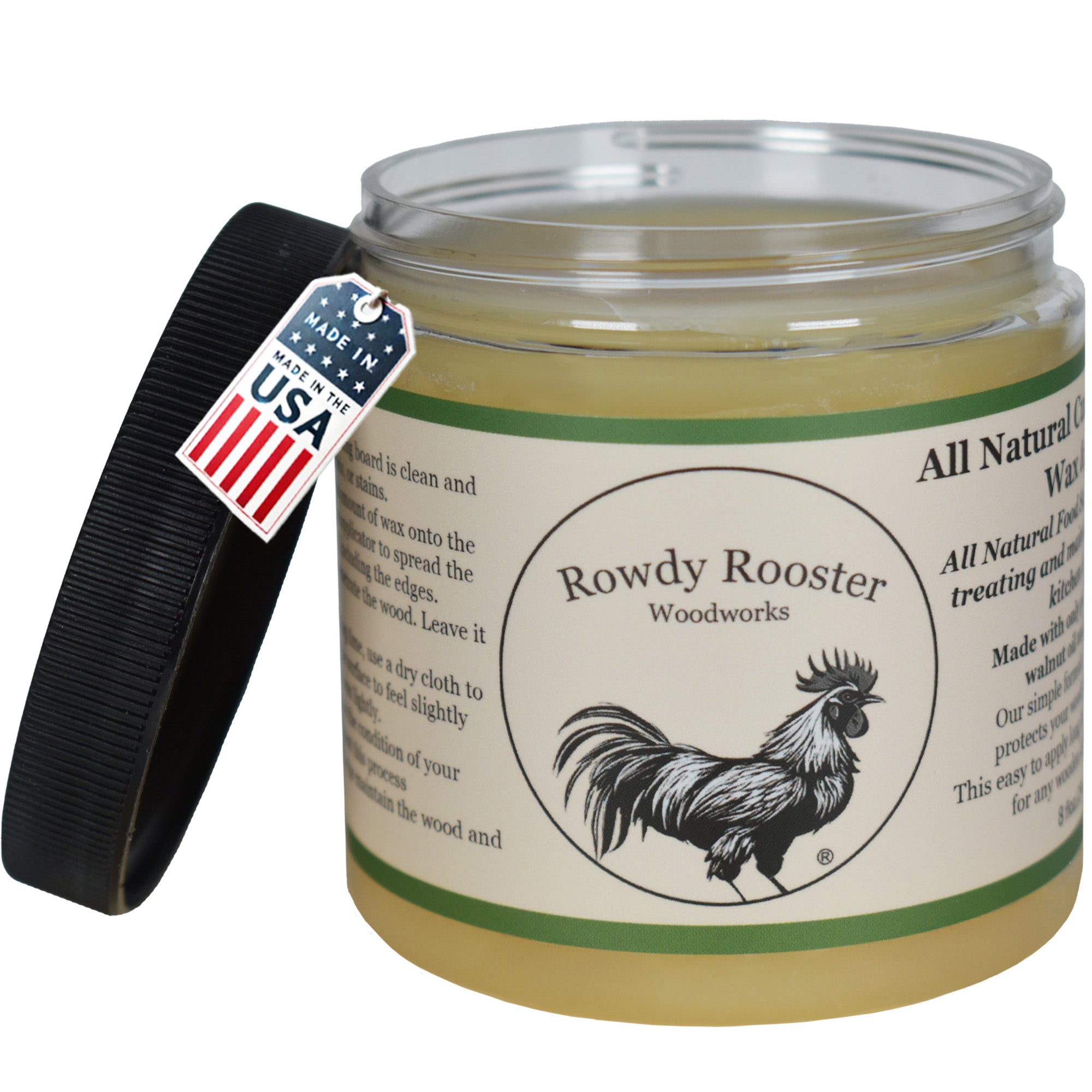 Refined Walnut Oil & Beeswax - All Natural Unscented Cutting Board Oil & Wax. USA Made (8 fl.oz)