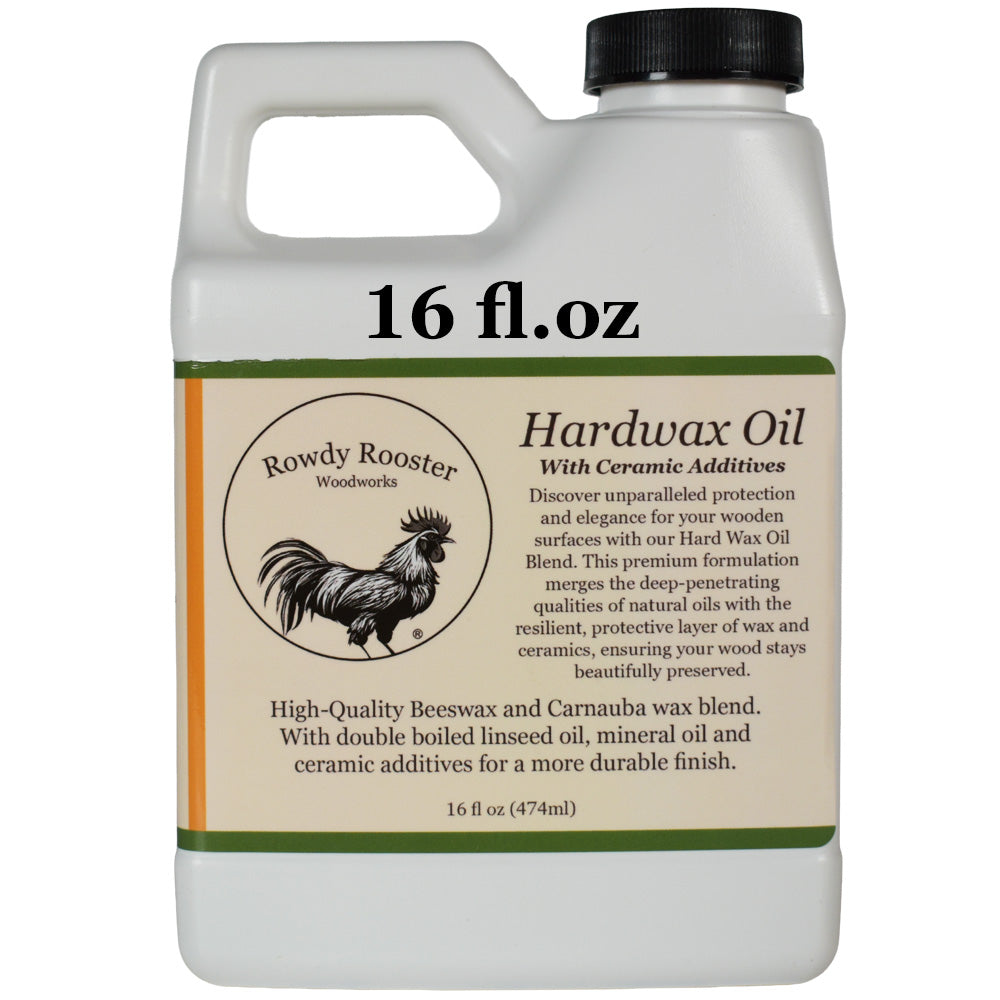 HardWax Oil With Nano-Ceramic Additives - Furniture Oil, Beeswax and Carnauba Wax Blend - Durable Satin Wood Furniture Finish With Added Ceramic Protection, Bare Wood Finish Sealer-USA Made-(16 fl.oz)