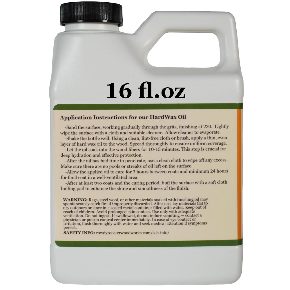 HardWax Oil With Nano-Ceramic Additives - Furniture Oil, Beeswax and Carnauba Wax Blend - Durable Satin Wood Furniture Finish With Added Ceramic Protection, Bare Wood Finish Sealer-USA Made-(16 fl.oz)